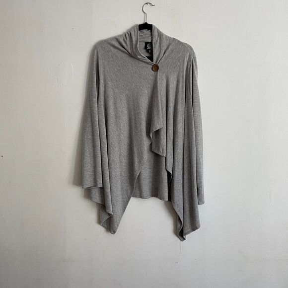 Bobeau Light Heathered Grey One-Button Cardigan: Size XL - Picture 6 of 9